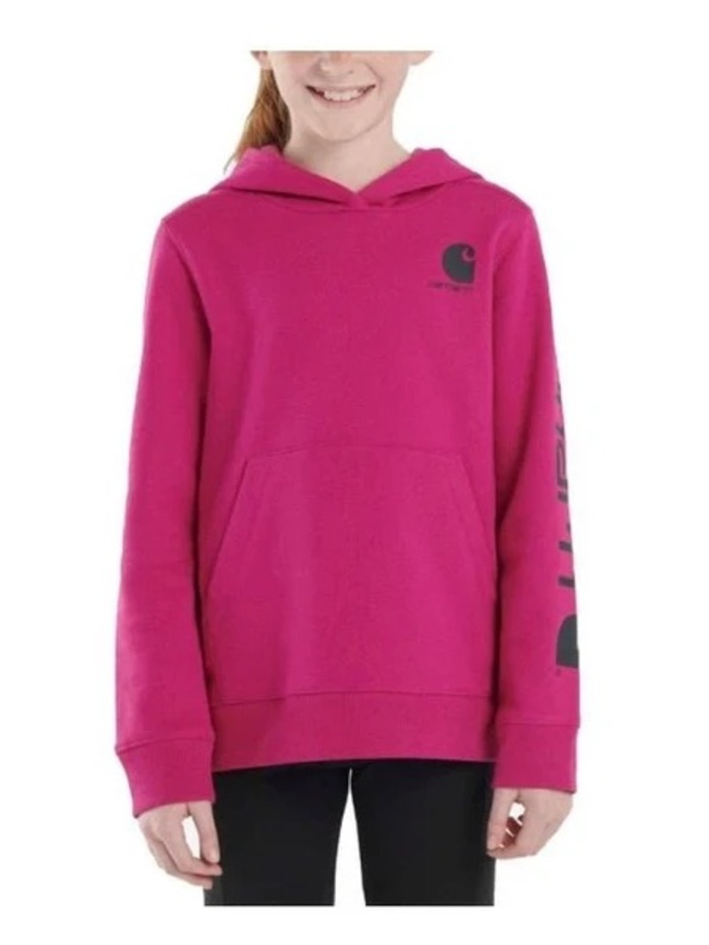 Carhartt Girls' Bright Fuchsia Pullover Hoodie